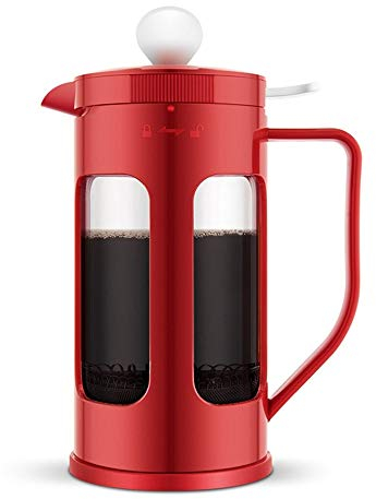 Presse à café Pot Presse française Pot Grande capacité Distributeur de café en Plastique de Bureau Cafetière Facile à Utiliser (Couleur : Vert, Taille : 1000 ML) (Rouge 1000 ML)