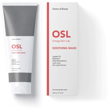 OSL Soothing Care Mask 75ml, Gesichtsmaske mit Haferextrakt, Blattsaft und Jojobaöl, feuchtigkeitsspendende, beruhigende und revitalisierende Pflege für empfindliche Haut und einen strahlenden Teint