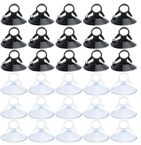 Bekecidi 40 Pack Car Glass Windshield Sunshade Suction Cups, Car Window Suction Cup PVC Clear Sucker Pads Without Hooks for Automotive Visor, Windows, Windshield (4.5cm)