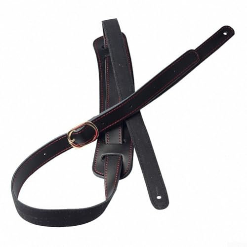 Premium Gitarrengurt aus schwarzem Leder, verstellbare Länge, perfekt für Profis