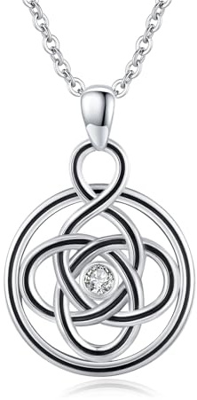 JFASHOP Keltischer Knoten Kette 925 Sterling Silber Keltische Anhänger Halskette Keltischer Schmuck Geschenke für Damen Frauen Männer