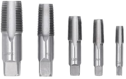 5 pcs NPT Rohrgewindebohrer Set, NPT Pipe Tap Set 5 Piece, Gewindeschneider Set, 3/4 1/2 3/8 1/4 1/8 Zoll mit Aufbewahrungskoffer