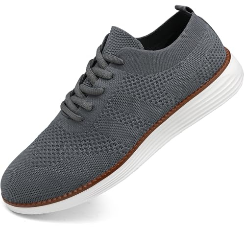 Trainers for Men Casual Grey Shoes Slip on Business Trainers Grey UK 9