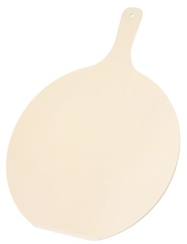 QUARKZMAN Planche à Pizza en Bois de Bouleau 48 x 36 x 0.7 cm, Pelle à Pizza Planche Ronde, Ustensiles de Cuisine avec Manche pour Disposer les Pizzas (Lot de 1, L)