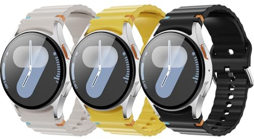 3 Stück Silikon Armband Kompatibel mit Samsung Galaxy Watch 7 FE 6 5 4 40mm 44mm/ 5 Pro 45mm/ Watch 6 4 Classic 43mm 47mm 42mm 46mm Damen Herren YSB