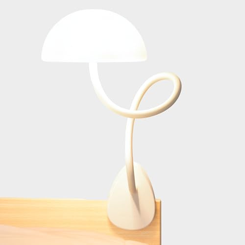 Smallish Shroommate Lampe de Chevet À Pince, Lampe de Lecture Lit Pour la Chambre D'enfant, Lumiere de Bureau, Tête de Lit, LED Multicolore Changeante Avec Adaptateur (Blanc)