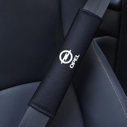 ZZRSXZSR 2er-Set Sitzgurtschoner mit Auto-Logo für Opel Rocks-e GT Zafira/Ampera-e,Weiche Multifunktionale Komfortpolster für Erwachsene Kinder Gurtpolster-Zubehör, Carbon Fiber Pattern