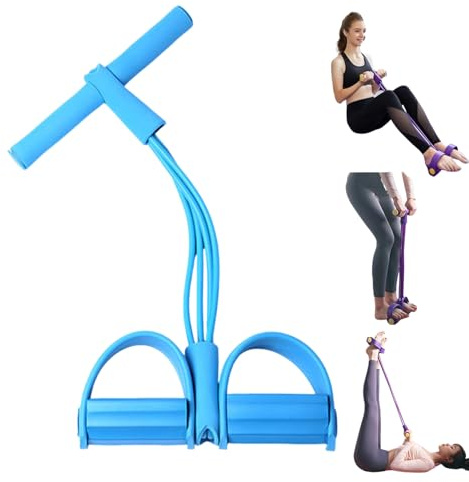 Bandes de Résistance Multifonction, Corde de Tension avec Pédale et Poignée, Tubes Élastiques pour Musculation/Yoga/Fitness, Abdominaux, Bras et Jambes, Maison/Bureau/Gymnase
