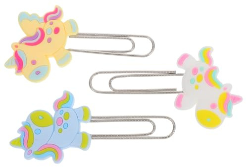 MAGICLULU 3 Stück Teiliges Niedliche Tier Büroklammern Lesezeichen aus Metall mit Glatten Kanten Multifunktional als Memo Binder Clips für Schule Büro Geschenkidee