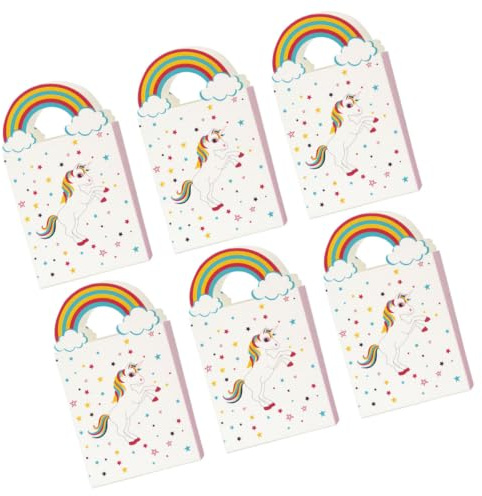 VICASKY Einhorn Papiertüte Süßigkeiten Kasten Geschenkset 24 Stück Papier Papiertüte Handlich für Party Dekoration mit Zartem Einhorn Muster Zufällige Farbe