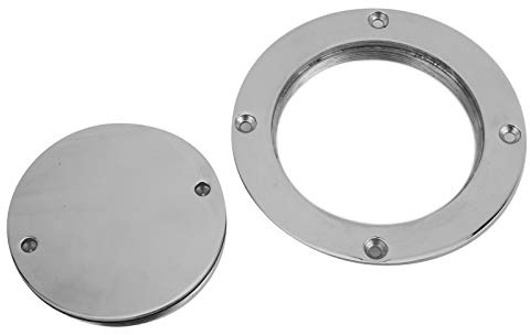 Aumotop Plaque de Couverture de Pont en Acier Inoxydable 316 Poli Miroir, avec clé, Trappe D'inspection Pont Rond 4 Pouces pour Yachts qualité Marine