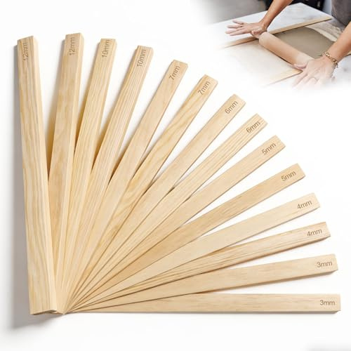 Set di 14 Spessori Per Mattarello Strumenti Egno Regolare Guide per Mattarello 3/5/7/10/12 mm Strumenti Argilla per Modellare l'argilla Progetti Fai Da Te di Ceramica Spessore Uniforme