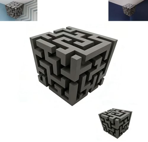 Impossible Corners,Wall Art That Reshapes Reality,3D Optical Illusion Corner Wall Decal,Geometric Cube Walls Art,Stereoscopic Cube Sticker,Stick Graphic for Living Room,Office,Gallery Home Decor Peel