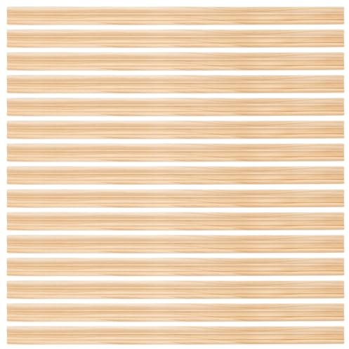 BENECREAT 16 moulure Murale Panneaux Muraux en Bois Cannelé Brut de 40x2x0.8cm D'Épaisseur Tableau Cabinet Décoration de la Maison
