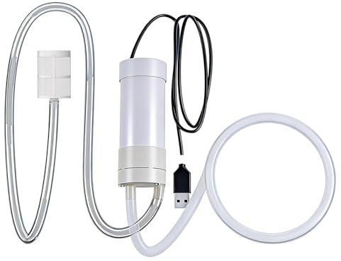 Mini Wasserpumpe, 5V Wasserpumpe Selbstansaugende mit 3 m PVC Schlauch & Edelstahlfilter, Klein Selbstansaugende Pumpe USB-Betriebene Vakuumpumpe Elektrische Mini Pumpe Wasser für Aquarien