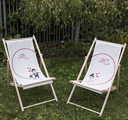 Krause & Sohn Partner Liegestühle Mr. & Mrs. für Brautpaare Hochzeitsgeschenk (ohne Individualisierung)