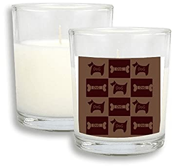 Grid Bone Puppy Art Deco Fashion White Candles Glass Scented Incense Wax