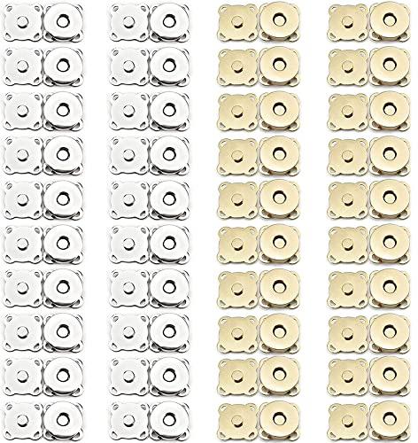 40 PCS Botones De Presión Magnéticos, Cierre De Botón Magnético, Botón Magnético Bricolaje, Cierre Broches Bolsa Metal, Coser Prendas Metal Botones, Para Bolsos, Costura, Manualidades, Ropa, 14mm
