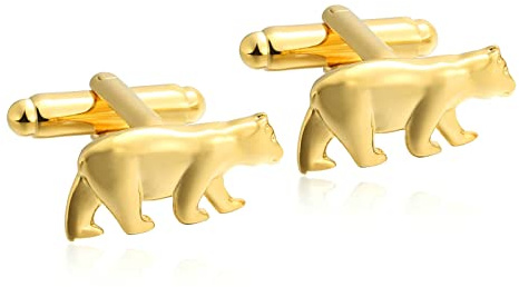 Skcess Hemd Manschettenknöpfe Herren Gold, Manschettenknöpfe Herren Bär Im Tierstil Manschettenknöpfe Rostfreier Stahl Geschenke für Herren Und Damen