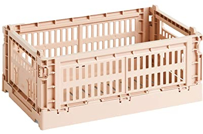 HAY Transportbox Colour Crate S aus recyceltem Polypropylen in der Farbe Powder, Schwarz