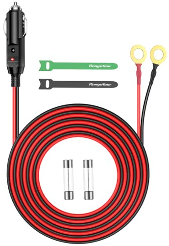 Range Tour Heavy Duty Cigarette Lighter Plug,12V-24V 15A Fused Replacement Cigarette Lighter Plug Extension Cable 1Meter Power Supply Cord Charger for Car Inverter Air Pump