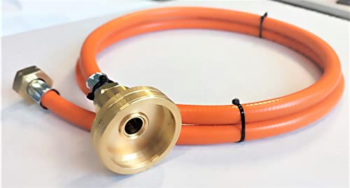 ZaTeChS Adapter för propanbutangasslang (Europa) 200cm (2m) | Ø9mm | 21.8 - Adapter för påfyllning av fat | Propangasslang | LPG Autogas | Euronippel | Gasslang för autogasfordon, camping