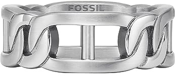 Fossil Ring Für Männer Heritage, Breite: 8.6mm Silberner Edelstahlring, JF04409040