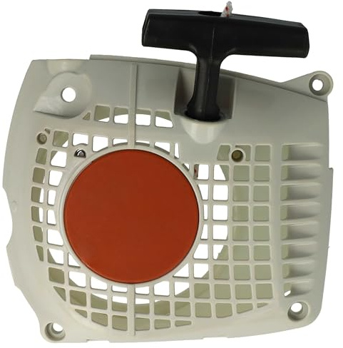 vhbw Seilzugstarter kompatibel mit Stihl MS 251 | MS 251C, MS 231, MS 231C Motorsäge - Starter, 15,6 x 15,4 x 3,7 cm Rot Schwarz Weiß