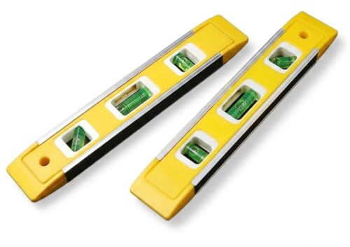 NARYAL Livella magnetica 22,9 cm 2023, piccola, infrangibile, con 3 fiale a bolle, colore: giallo