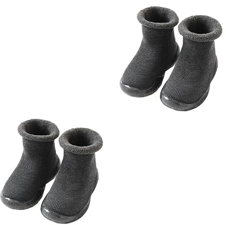 ABOOFAN 2stücke Cotton Slipper Socken Mit Rutschfester Gummisohle Warme Und Atmungsaktive Hausschuhe Für Kleinkinder Für Winter Und Erste Schritte