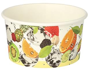 PAPSTAR Lot de 500 coupes à glace en carton rond 250 ml Ø 9,6 cm · 5,2 cm Fruits