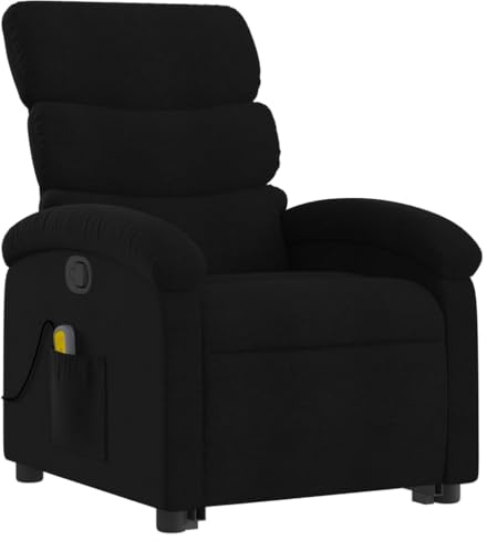vidaXL Massagefåtölj med uppresningshjälp svart tyg, fåtölj, fåtölj med uppresningshjälp, reclinerstol, fåtöljer, fåtöljer med uppresningshjälp