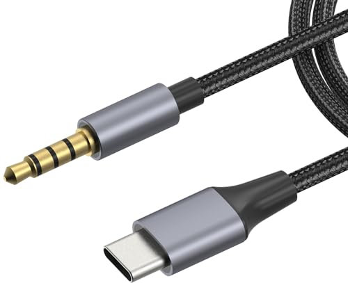 Disscool Cavo ausiliario da USB C a 3,5 mm per cuffie, da tipo C a jack audio AUX da 3,5 mm, compatibile con Samsung Galaxy S24 S23 S22 S21 Note 20, Pixel 4 5 XL (1 m)