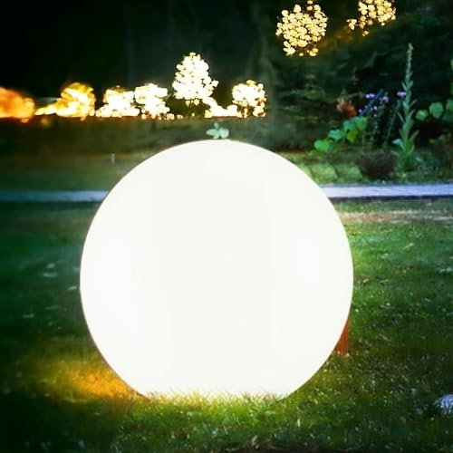 damastoreitalia Lampada a Sfera da Giardino da terra, Design Elegante, Attacco E27, Resistente agli Agenti Atmosferici ip65, illuminazione da esterno (30cm)