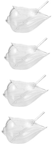 Ciieeo 4pcs Unique Conch Shape Glass Wine Cup Bar Wine Holder Decorative Drink Glass for Home Parties
