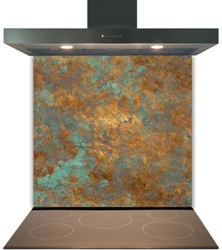 Glass Kitchen Splashback Panel – Design 2015, 60x75cm, 6mm Toughened Heat Resistant Tempered Glass Hob Backsplash with Polished Edges, Easy Clean Cooker Wall Protector for Modern Kitchen Cooker & Hob