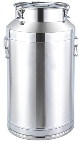 HPTHLY 201 Stainless Steel Milk Can Milk Bucket Wine Pail Oil Barrel Tote Jug With Sealed Lid And Carry Handle, 5-100L Milk Tank For Liquid Storage, 7L,5L