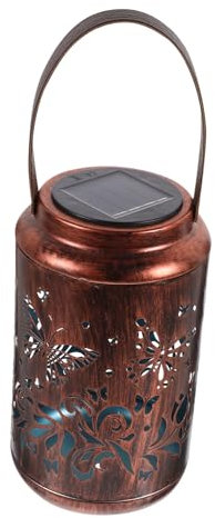 jojofuny Butterfly Solar Light Iron Material Garden Decor Led Lantern Outdoor Lighting