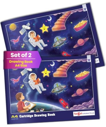 A4 Drawing Pad (Pack of 2) | Sketchbook for Artists, Students & Beginners | 34 Pages White Cartridge Paper | 29.5 x 21 cm | Soft Cover Art Pad