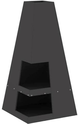 vidaXL Braciere Nero 50 x 50 x 100 cm Acciaio Corten