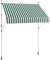 Outsunny Tenda da Sole 2x1.2 m con Braccio Avvolgibile, Tenda Parasole da Esterno a Manovella in Alluminio e Tessuto Poliestere 180g/㎡, per Giardino, Balcone e Terrazza, Verde e Bianco