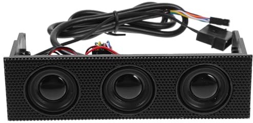 Happyyami Altoparlante Stereo Surround per Pc Nero, Altoparlante Frontale per Case Computer Suono Immersivo e Slot unità Ottica, Accessorio Audio per Appassionati di Musica e Gaming