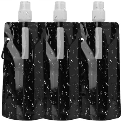 Pynzeka 3pcs Botella de Agua Plegable 700ML para Campamento Correr Ciclismo al Aire Libre Fitness Caminatas