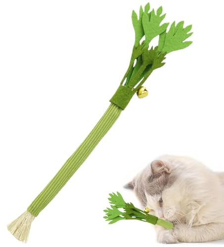 Kattmynta Leksaker | Interaktiv Sellerikattpinne Med Bjällra,Husdjurtillbehör för, Motion, Träning, Golvlek, Resor, Klätterlek, Krafsbräda, Jaktspel och Mental Stimulering