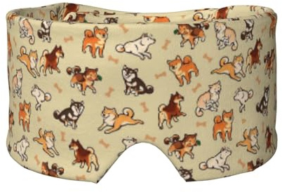 Shiba Inu Creme, Vollständige Augenabdeckungen, lichtblockierende Augenmaske, Schlafaugen- und Ohrenschützer