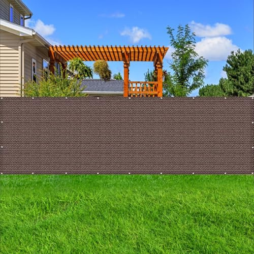Balkonverkleidung Balkon 110 x 520 cm Ohne Bohren Blickdichte Wind Uv-Schutz mit Ösen Kabelbinder Kordel Balkon Sichtschutz Balkonverkleidung für Balkongeländer Terrasse, Braun
