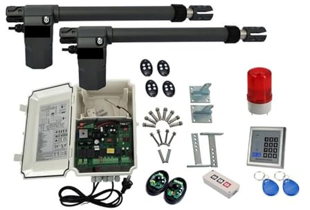 Motore AC 400kgs Doppio Braccio Elettrico Automatico Cancello Battente Apriporta (Tastiera Lampada Fotocellula Opzionale)(Kit 2)