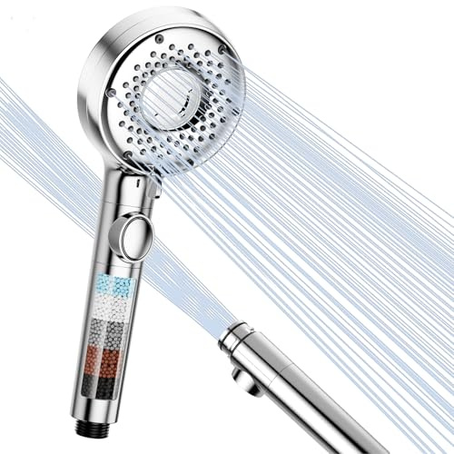 Luxear Duschkopf mit Filter, 5+1 Strahlarten Hochdruck Brausekopf Dusche | Duschkopf mit Stoppfunktion, Sparduschkopf Mikroblasen-Technologie Handbrause Starker Strahl Abnehmbar