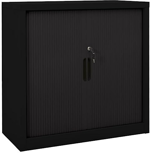 Mokuyary Skjutdörrsskåp, stål, 90 x 40 x 90 cm, stål, omklädningsskåp, metallskåp, värdeskåp, lämpligt för gym, fabriker, verkstäder, kontor, stormarknader osv