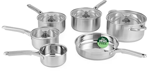 Salter Signature Stainless Steel Cookware Set, 6 Piece, Induction